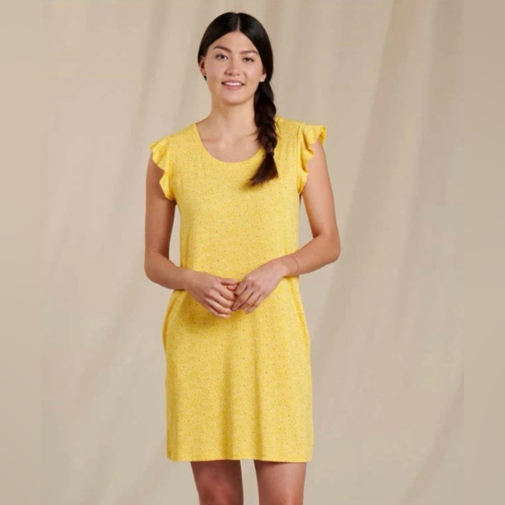 Toad & Co. Dress, pockets, Sunny pattern!